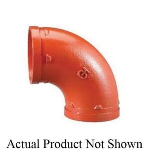 VSH Shurjoint® SJT71103P 7110 Series 90 deg Elbow, 3 in, Grooved, Ductile Iron, Hot Dip Galvanized, Orange