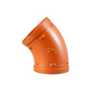 VSH Shurjoint® SJT71113P 7111 Series 45 deg Elbow, 3 in, Grooved, Ductile Iron, Hot Dip Galvanized, Orange