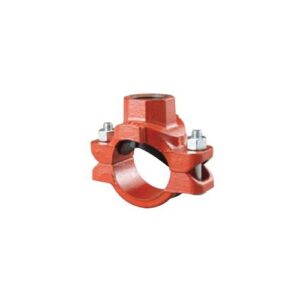 VSH Shurjoint® SJM2121PE 7721 Series Mechanical Tee, 2 x 1 in, FNPT, Ductile Iron, Painted, Orange