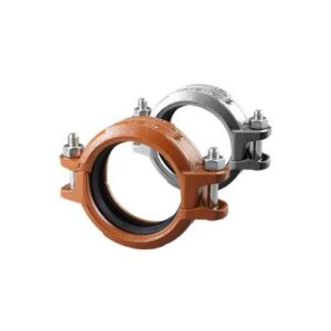 VSH Shurjoint® SJTZ074PE Rigid Coupling, 4 in Nominal, Grooved End Style, Cast Iron, Orange