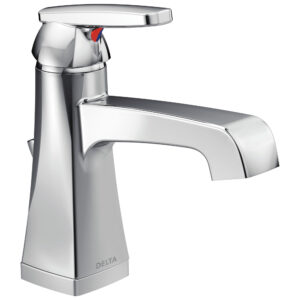 Delta® 564-MPU-DST Ashlyn Single-Handle Bathroom Faucet, Commercial, 1.2 gpm, 3-7/16 in H x Spout, Push Pop-Up Drain, 1 or 3 Faucet Holes, Polished Chrome