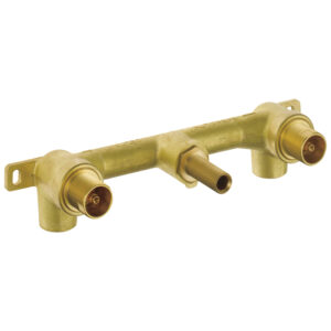 Delta® R3500-WL Two Handle Wall-Mount Rough-In, 1/2 in NPT Inlet, Brass Body