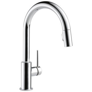 Delta® 9159-DST Trinsic Pulldown Kitchen Faucet, 1.8 gpm, Chrome, Single Handle, 1 or 3 Faucet Holes, Commercial