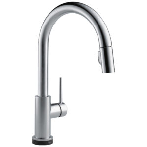 Delta® 9159T-AR-DST Trinsic Pulldown Kitchen Faucet, 1.8 gpm, Arctic Stainless Steel, Single Handle, 1 or 3 Faucet Holes, Touch Functionality