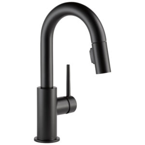 Delta® 9959-BL-DST Single-Handle Pulldown Bar and Prep Faucet, Trinsic, Matte Black, 1 Handle, 8 in Center, 1.8 gpm