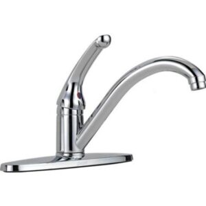 Delta® 136-TP-DST Classic Single-Handle Kitchen Faucet, 2.2 gpm, 8 in Center, Swivel Spout, Polished Chrome, Single Handle