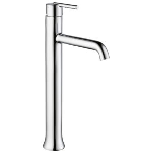 Delta® 759-DST Trinsic Single-Handle Vessel Bathroom Faucet, Commercial, 6-1/8 in Spout, 9-5/16 in H x Spout, Polished Chrome, Single Handle
