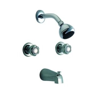 Waltec® 14F915 Tub & Shower Faucet Trim, 1.8 to 2 gpm Shower, Chrome