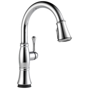 Delta® 9197-PR-DST Cassidy Pulldown Kitchen Faucet, 1.8 gpm, Lumicoat Chrome, Single Handle, 1 or 3 Faucet Holes, Commercial
