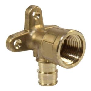 Uponor LF4235050 ProPEX® Drop Ear 90 deg Elbow, 1/2 in, F1960 Cold-Expansion PEX x FIP, Lead-Free Brass