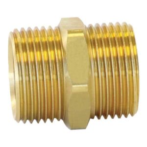 Uponor A4322020 QS-Style Coupling Nipple, 160 psi, Brass, R20 x R20