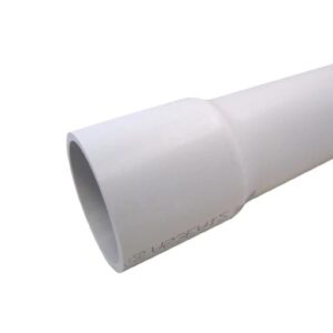 Approved Vendor 11905, PVC Pipe, 8 in x 20 ft, SCH 40, Bell End, White or Light Grey