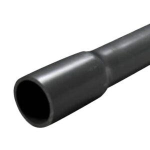 Approved Vendor 11982, PVC Pipe, 2 in x 20 ft, SCH 80, Bell End, Dark Grey
