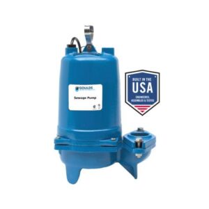 Goulds WS1012BF WS Series Submersible Sewage Pump, 1 hp, 230 V, 2 in NPT Outlet, Cast Iron, 12.3 A, 1 Phase