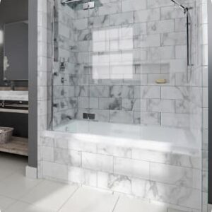 PRODUITS NEPTUNE 220458-000-001-102 ALBA3260 Albana Bathtub, 32 x 60 in, Right Drain, With Tiling Flange and Skirt, Gloss White