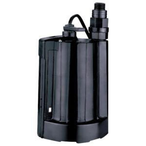 Leo® LSC-256PEL Automatic Submersible Utility Pump, 2160 gph Flow Rate, 1 in NPT Outlet, 1/3 hp, Reinforced Thermoplastic