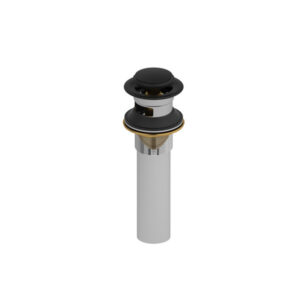 Riobel DB150BK Push Drain With Overflow, Brass Drain, Black
