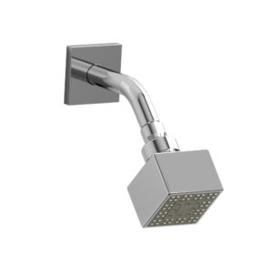 RiobelPRO® P348C Riobel Cross Collection 3-Jet Square Shower Head With Arm, 1.5 gpm Min, 2 gpm Max Flow, 3 Spray Patterns, Chrome