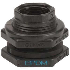 Banjo® TF-125 Bulkhead Tank Fitting, 1-1/4 in, Polypropylene, Black