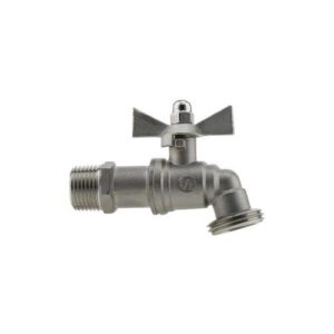 Boshart Industries SSHB52-05 Ball-Type Sediment Faucet, 1/2 in, MPT x GHT, 304 Stainless Steel Body, T-Handle Actuator
