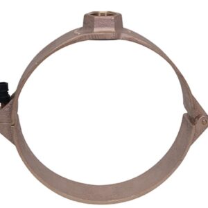 CAMBRIDGE BRASS™ 800-0238-F3 Service Saddle, 2 in IPS, C-900, 3/4 in FIP, Brass, Wide Stainless Steel Strap