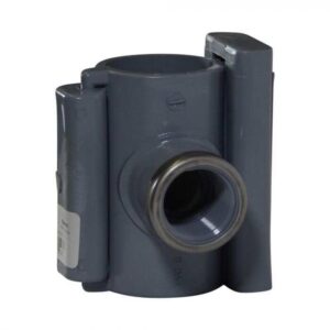 NDS® 421510 Clamp-It Saddle, 1-1/2 x 1 in, IPS x FIP, 1.9 in Dia Hole, PVC Clamp, Gray