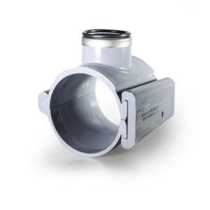 NDS® 444020P Saddle Tee, 4 x 2 in, IPS x FIP, PVC Clamp, Gray