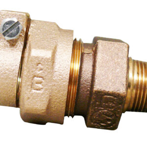 CAMBRIDGE BRASS™ 117NL-PJ6M4 Reducing Adapter, 1-1/2 x 1 in, IPS PVC Campak x MIP Compression, Brass, Lead-Free