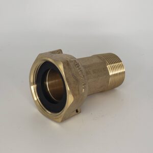DLM Industries B-301 Straight Coupling Kit, 1/2 x 5/8 in, Threaded, Brass, With Meter Nut