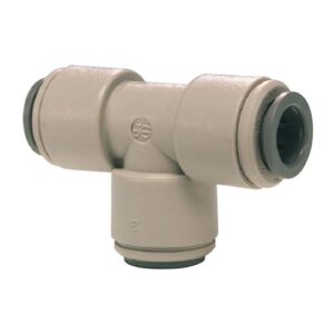 John Guest® PI0208S-US Push-Fit Equal Tee, 1/4 in, Tube OD, Acetal, Gray