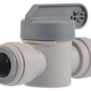 John Guest® PISV0416S-US Shut-Off Valve, 1/2 in, Push-Fit, Acetal Body, Long Handle Actuator, Gray