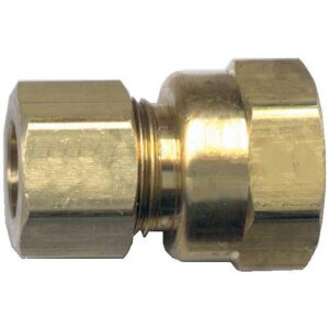 Fairview 66-6D Compression Pipe Connector, 3/8 x 1/2 in, Compression x FNPT, Brass
