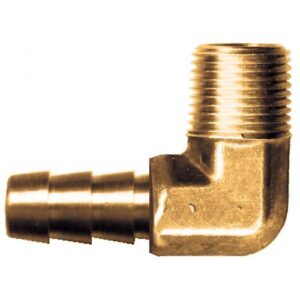 Fairview 139-6A 90 deg Pipe Elbow, 3/8 x 1/8 in, Barbed x MNPT, Brass