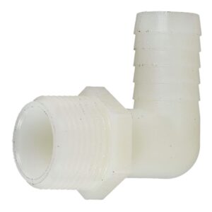 Green Line G21N90-025-025 90 deg Hose Barb, 1/4 in, Insert x MPT, Nylon
