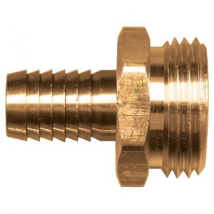 Fairview 193-6 Hose Barb Connector, 3/4 x 3/8 in, Barbed x MHT, Brass