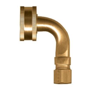 Fairview DWF-6 Dishwasher Hose Fitting, 3/4 in FHT x 3/8 in Compression Elbow, Brass