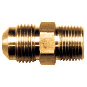 Fairview 48-8E Pipe Connector, 1/2 x 3/4 in, SAE Flared x MNPT, Brass