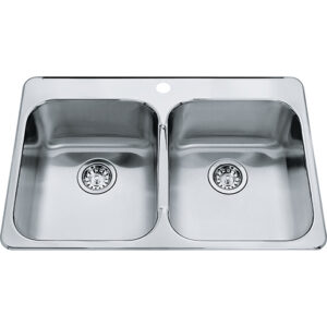 Kindred QDL2031-7-1 Stainless Steel Sink, Rectangular, 14 in L x 16 in W x Bowl x 7 in D Bowl, 1 Faucet Hole
