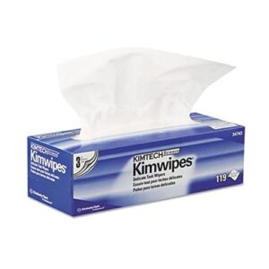 Kimtech* 34743 Delicate Task Wiper, 11.22 x 12.3 in, Tissue, White, Box Package, 3 Ply, Box of 100