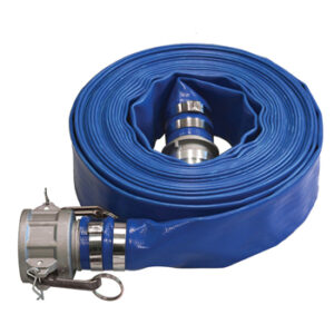 Green Line G971-400CE100 Blue Lay-Flat Discharge Hose, 4 in ID, 100 ft L, 50 psi Working