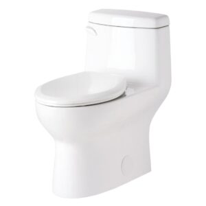 Gerber® G0021019 One Piece Toilet, Avalanche ErgoHeight, Elongated Bowl, 16-1/2 in H x Rim, 12 in Rough-In, 1.28 gpf, White