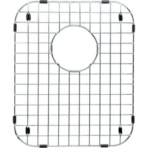 Kindred BG10S Dishwasher Safe Bottom Grid, 14-1/4 in L x 11-7/8 in W x 1 in H, Rear Drain Opening, Polished