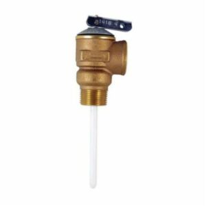 Cash Acme® 15836-0150 Temperature & Pressure Relief Valve, 3/4 in, MNPT x FNPT, 150 psi, Cast Bronze Body