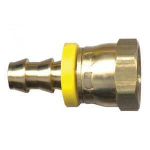 Fairview 728-728 45 deg Swivel Female Hose Fitting, 1/4 in, Barbed x Female Flared, Brass