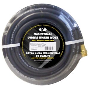Fairview WH10BLK-25H Rubber Contractor-Grade Water Hose, 5/8 in, Heavy Hex Female x MNPT, 25 ft L, 200 psi Working, EPDM Rubber, Black