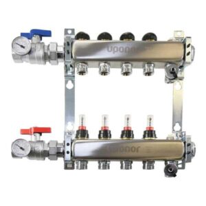 Uponor A2721002 TruFLOW™ Manifold Assembly, 10 Loops, 1-1/4 in, FNPT x R20 Thread, B&I, Stainless Steel