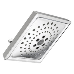 Delta® 52684-PR Raincan Shower Head, 1.75 gpm Max Flow, 3 Spray Patterns, 7-5/8 in L x 7-5/8 in W x 3-1/2 in H x Head, Square, Polished Chrome