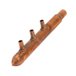 Sioux Chief 672X0830 BranchMaster™ Manifold, 8 Branch, 3/4 x 1/2 in, MSWT x F1807 PEX, Closed, Lead-Free Brass