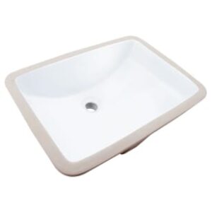 Pearl® GKC932 Vanity Sink, Rectangular, 20-5/8 x 14-1/2 x 8 in, Undermount Mounting, Fireclay Ceramic, Shiro White