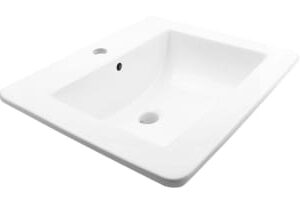 Pearl® GBC5447 Vanity Sink, 21-1/4 in W x 18-1/2 in L x 7-1/4 in D, Top Mounting, Fireclay Ceramic, Metro White